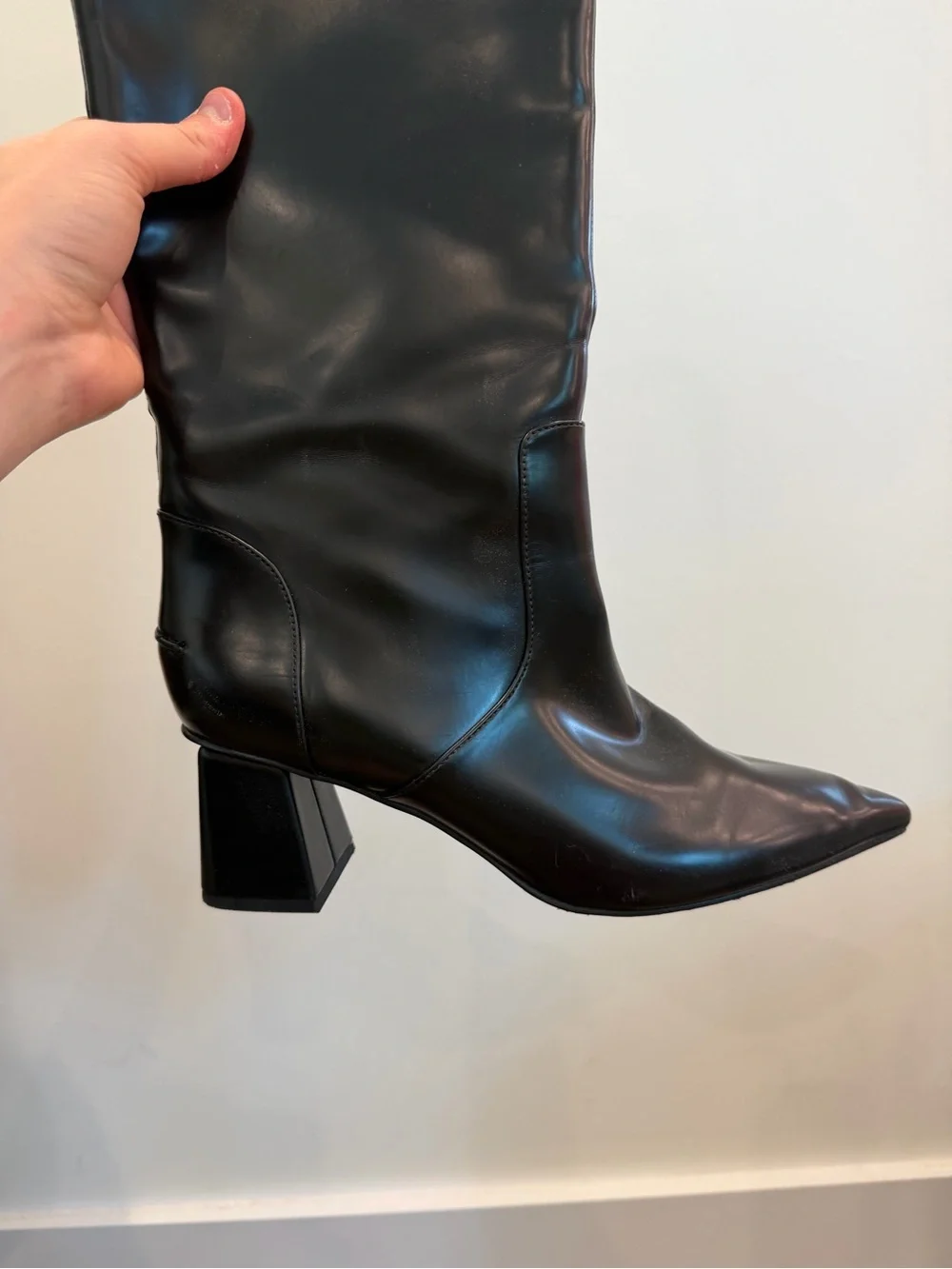 Charles and Keith - Black Knee-High Pointed Toe Women's Boots